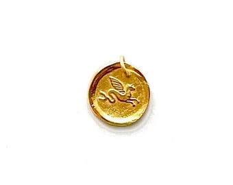 Griffin Charm, Mythical Creature, Griffin Pendant, Gold Pendant, Silver Pendant, Silver Charm, Gold Charm, Vintage Jewelry, Coin Charm