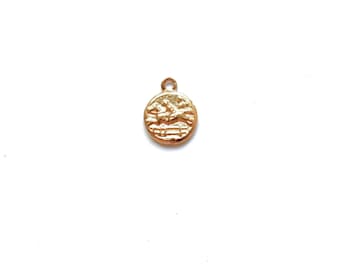 Horse Coin Charm, Equestrian Jewelry, Equestrian Charm, Horse Pendant, Charm Bracelet, Jumping Horse, Horseback Riding, Jewelry Supply