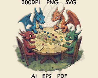 Dungeons & Dragons (png, ai, eps, svg) File, Retro Shirt Design, Fantasy Game Art