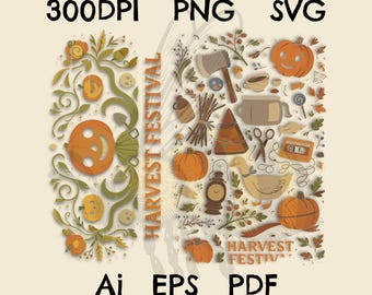Pottsfield Harvest Festival PNG, Retro Halloween Sublimation Design