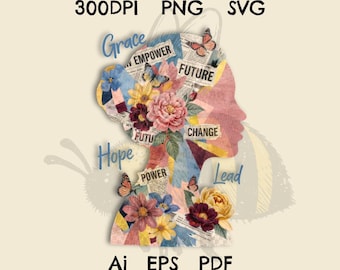 International Women’s Day Floral PNG – Feminist Empowerment Quote – 8 March Shirt Design Instant Download