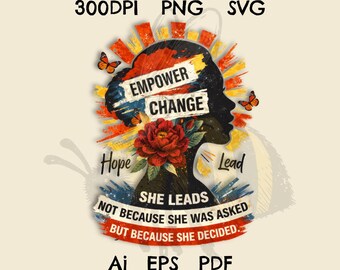 Women Empowerment PNG – Hope Grace Power Lead Design (Digital Download)