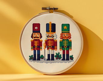 Christmas Nutcracker Cross Stitch Pattern - Holiday Decor (PDF Pattern)