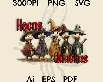 Hocus Quackus Goose PNG, Retro Halloween Design (Digital Files)