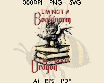 Fantasy Dragon Reading (svg, png, ai, eps, pdf)