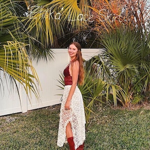 Gonna asimmetrica in pizzo pixie, abito lungo da fata Cottagecore fatto a mano, abito romantico da festival, tulle fluido boho