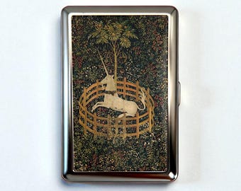 Unicorn Cigarette Case - Vintage Wallet Card Holder Trinket Tin Box