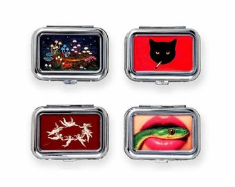 Portable Ashtray Mini Trinket Box Little Tins Pills Container Tiny Jewelry Organizer Decorative Small Boxes Vintage Case