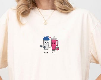 Gym Paar Shirt Sweatshirt: Bestickt Valentinstag Geschenk Fitness T-Shirt