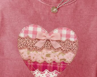 Faux Patchwork Herz Shirt, Valentinstag Sweatshirt, Comfort Colors T-Shirt