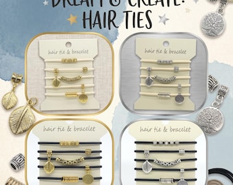 Boho Charm Hair Tie Bracelet Set – Elastic Hair Bands
