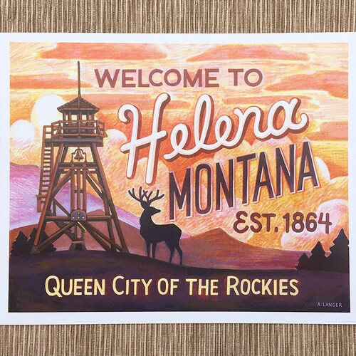 Helena Montana Art Print to Helena 8x10 Montana Art Etsy