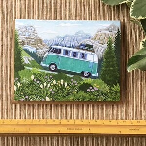 Camper-Grußkarte, Glacier-Nationalpark-Karte, Einzelkarte, leeres Inneres