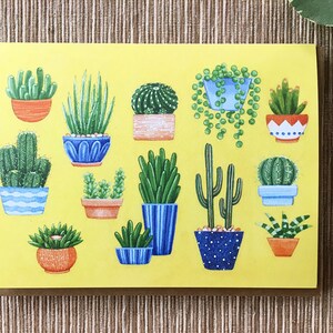 Cactus & Suculentas tarjeta de felicitación, tarjeta de cactus, tarjeta suculenta, tarjeta única