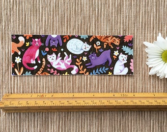 Kitty Cat Bumper Sticker, Cat Mom Cat Dad Bumper Sticker, 2 x 6 Vinyl Waterproof Small Bumper Sticker