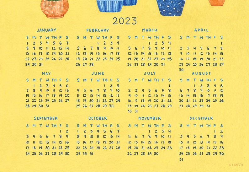 2023 Plant Calendar Cactus And Succulent Calendar Etsy