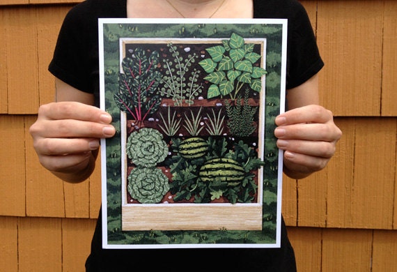 Vegetable Patch, Victory Garden, Raised Vegetable Beds, Garden Art, 8 ...