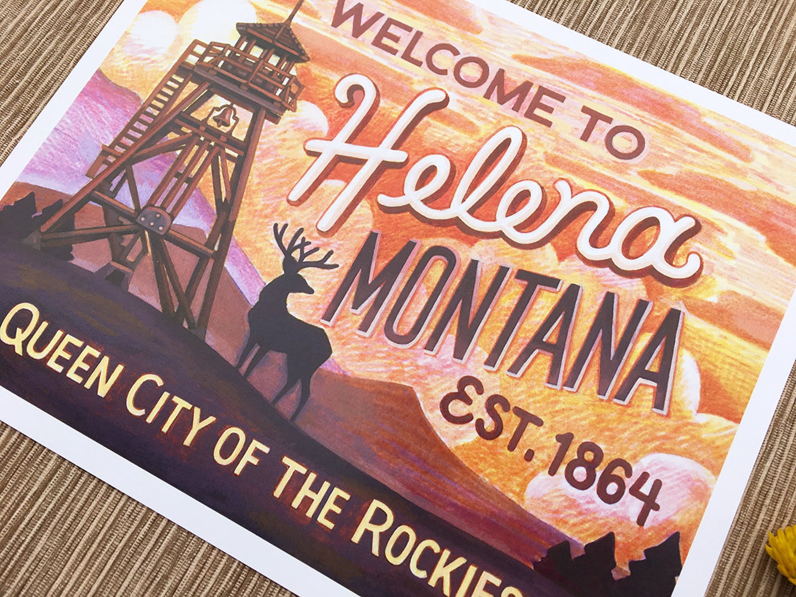 Helena Montana Art Print Welcome to Helena 8x10 Montana Art - Etsy