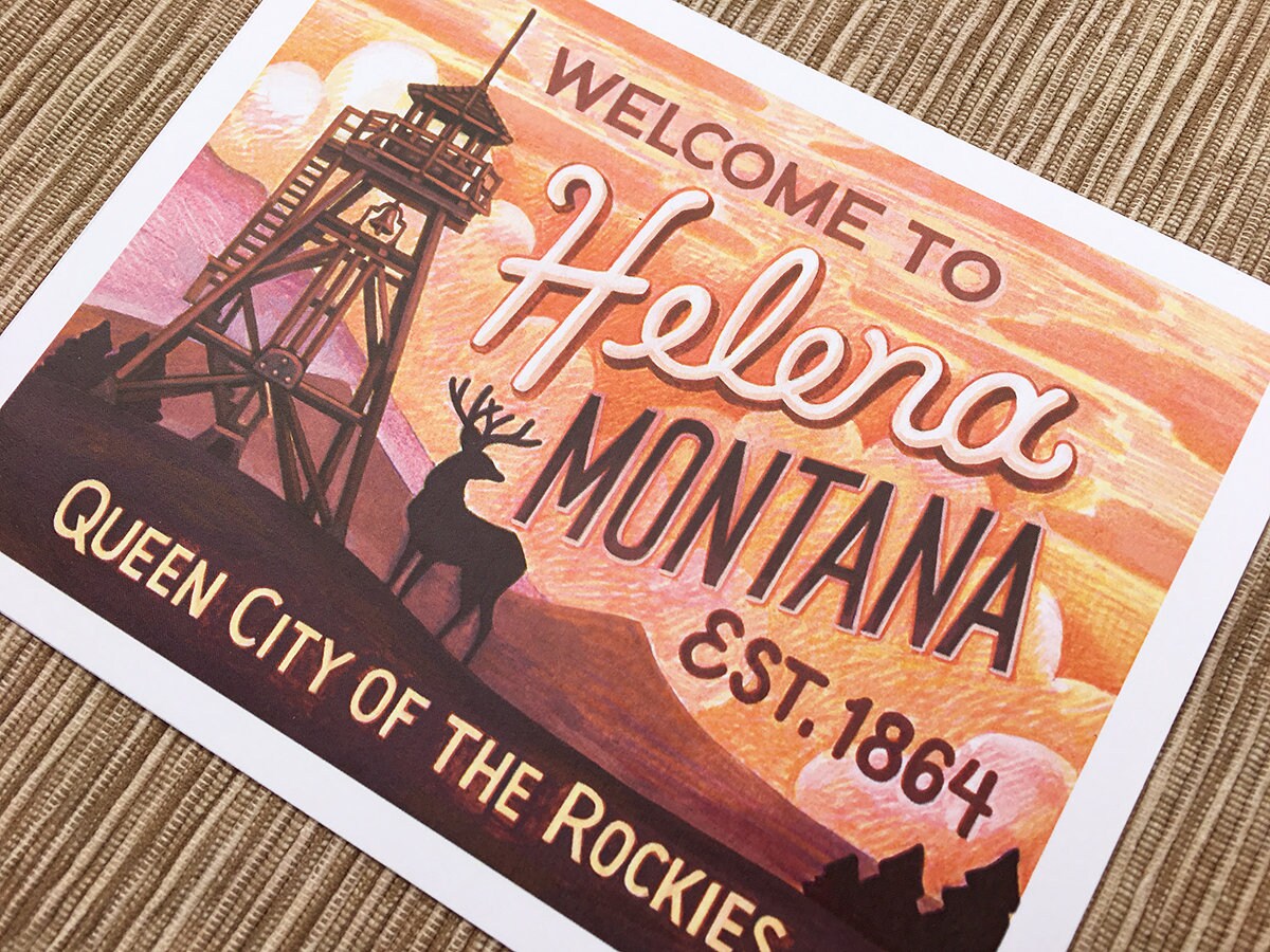 to Helena Montana Helena Postcard Single Montana Etsy
