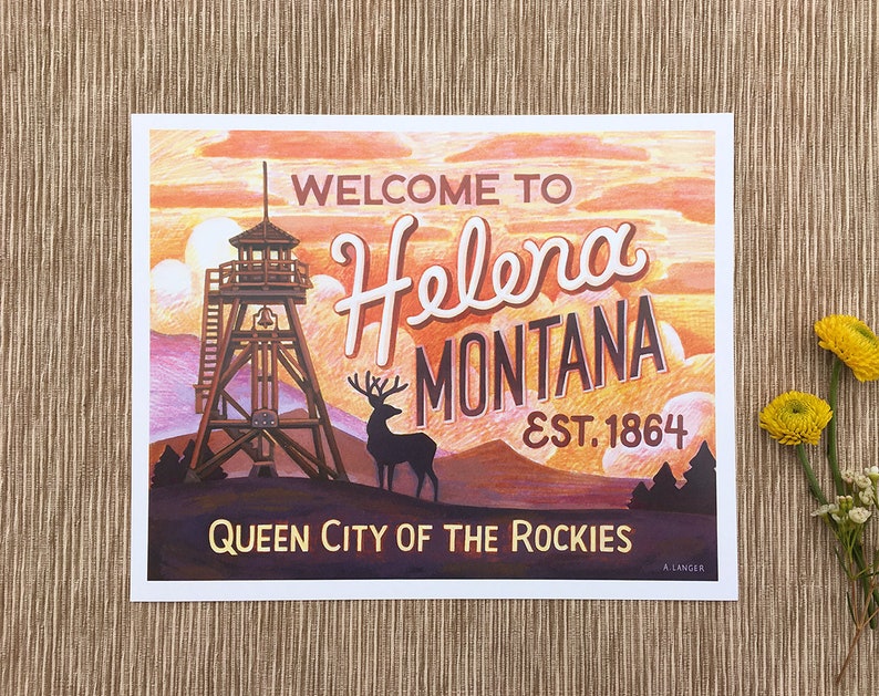 Helena Montana Art Print to Helena 8x10 Montana Art Etsy