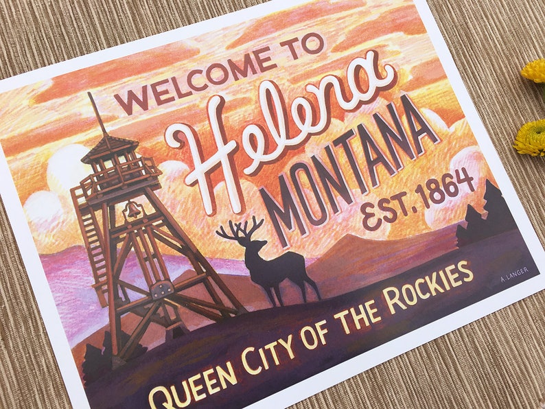Helena Montana Art Print to Helena 8x10 Montana Art Etsy