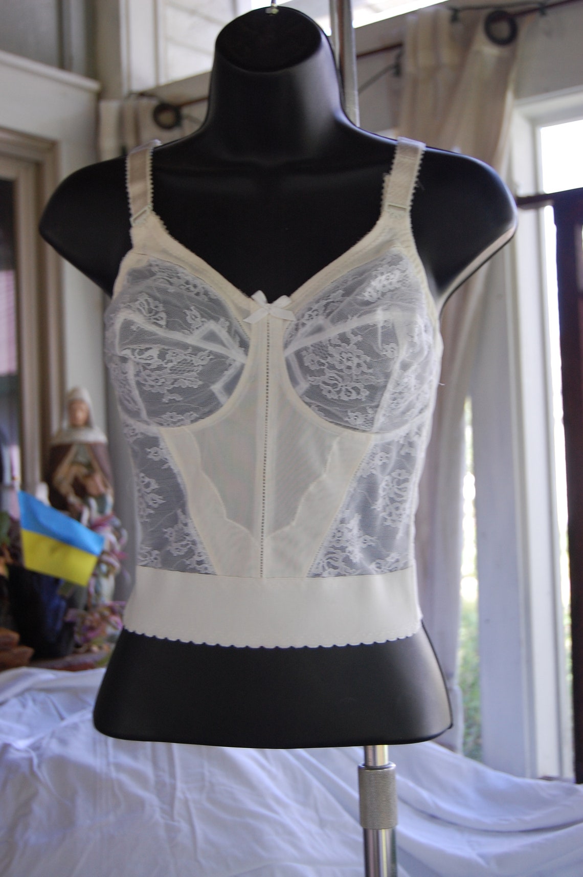 1980s Bali Long Line Bra Lace Cups and Lace Sheer Front Panels 36C - Etsy