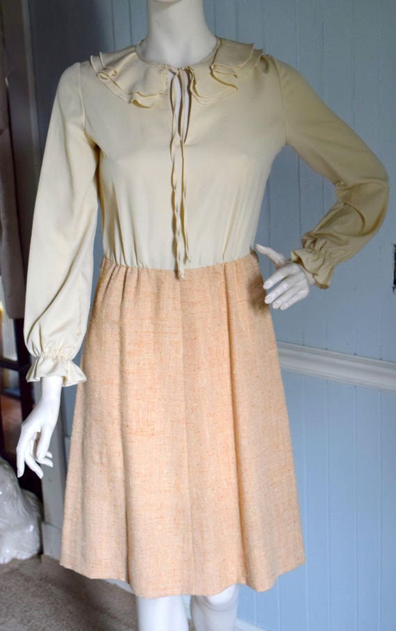 Vintage 1970s Leslie Fay Yellow 2-Piece Dress and… - image 2