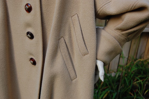 60s Cream Knee Length Coat with Edwardian Style C… - image 2