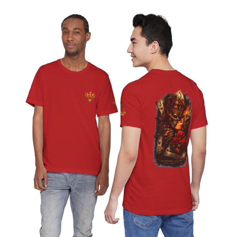 Skull King Playing Cards Tee | Rose, Crown, Joker, Gothic Rock Shirt image 8