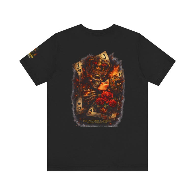 Skull King Playing Cards Tee | Rose, Crown, Joker, Gothic Rock Shirt image 3