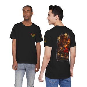 Skull King Playing Cards Tee | Rose, Crown, Joker, Gothic Rock Shirt image 1
