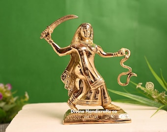 Messing Mogal Mata Statue - Hindu Göttin Idol, Tempel Altar Dekor