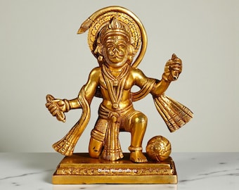 Brass Hanuman Statue Singing Ram Bhajan | Hindu God Idol