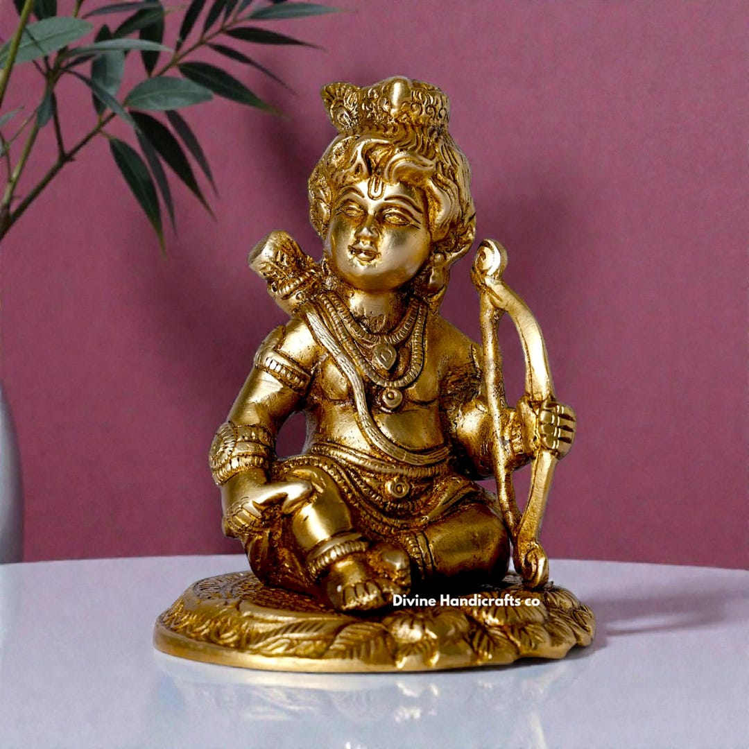5” Brass Child Lord Rama Idol | Handmade Bal Ram Statue - Etsy