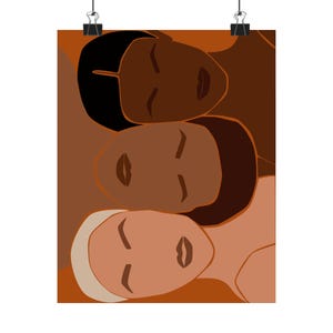 Black Girl Aesthetic Wall Poster, Diverse Portrait Posters, Bohemian Wall Decor, Modern Home Art, Gift for Her, Unique Room Decoration
