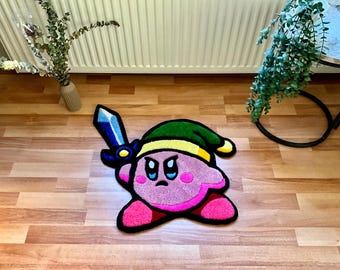 Ręcznie robiony dywanik pikowany Sword Kirby: dekoracja pokoju gracza