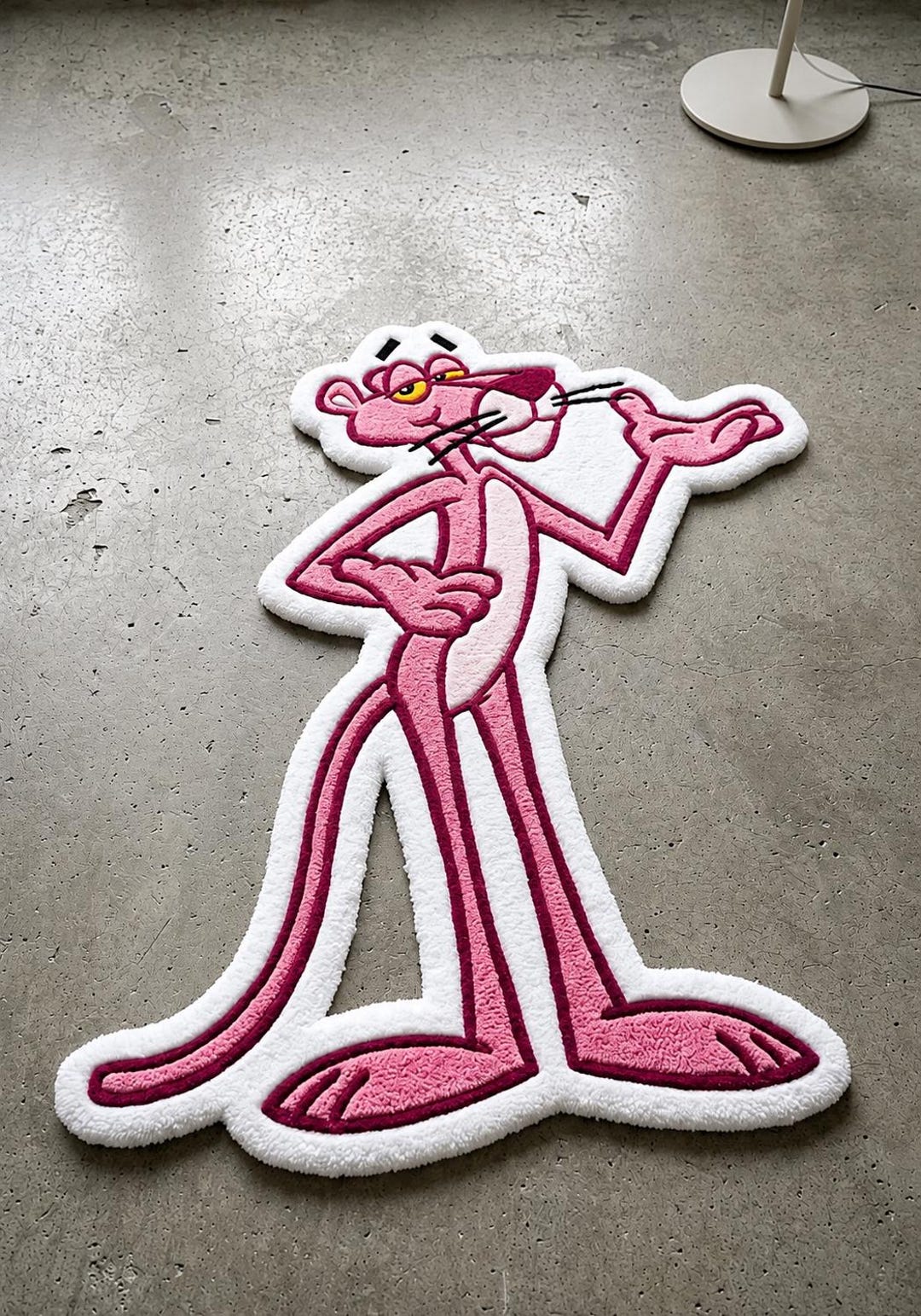 Pink Rug Tuftitng Pink Panther Tufted Rug, Handmade Pink Panther Carpet, Aesthetic ...