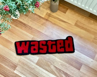 Dywan z nadrukiem i napisem, dywan z niestandardowym imieniem, ręcznie robiony element wystroju domu (20 x 5,5 cala)