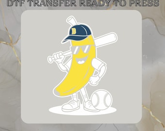 Lets Go Bananas DTF Transfer, Banana Baseball Mom Ready to Press,Sport Teams,Funny Mascot, Funny Bananas Playing Baseball,Gameday Iron Press