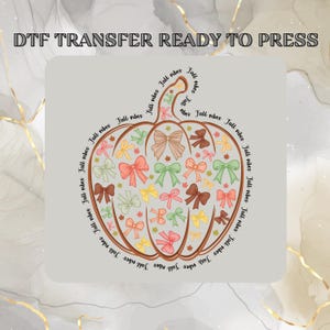 Floral Pumpkin  DTF Transfer, Fall Pumpkin Ready to Press, Fall Vibes DTF Transfer, Pumpkin Heat Press,Halloween DTF Transfers, Gang sheet