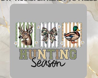 Preppy Hunting Season Camo DTF Transfers, Hunting Direct to Film,Trendy,Fall,Hunt,Camouflage,Duck Hunter Ready to Press, Girl Camo Fall DTF