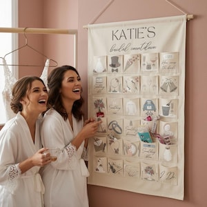Calendario personalizado de cuenta regresiva para la futura novia - Regalo de boda reutilizable de 30 días para la novia - Regalo para parejas