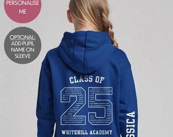 Personalised School Leavers Hoodie – Custom Class Names Graduation Jumper (25)