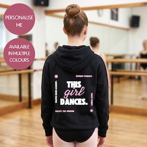 Personalised Dance Hoodie - Dancer Quote Pullover Kids - Custom Name Dance Squad Jumper - Competition Gift for Dancers - Studio Wear