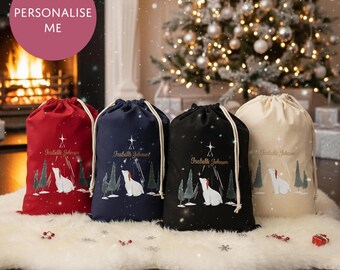 Personalised Arctic Magic Sack with Christmas Gifts 100% Cotton