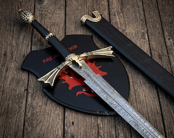 Dark Sister Sword Replica, Daemon Targaryen Cosplay Prop, House of the Dragon Valyrian Steel Sword, Fantasy Gift for Him