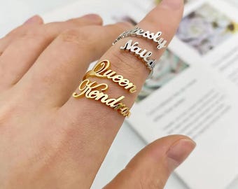 Personalized Adjustable Heart Ring Custom 1-2 Name Love Wedding Ring Stainless Steel Couple Jewelry Fashion Dainty Gift For Her
