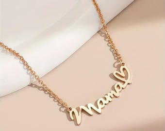 Personalized Name Necklace for Mom, Custom Nameplate Gift for Her,Dainty Gold Jewelry,Mother's Day Wedding Birthday Present,Love Gifts