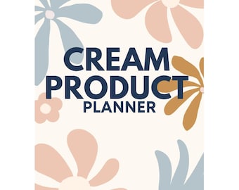 Crèmeproductplanner voor huidverzorgingsproducten | Voorraad-, batch- en verkooptracker | Bewerkbare canvassjabloon