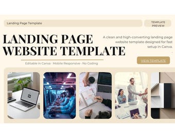Canva-sjabloon voor landingswebsite van één pagina Responsief bewerkbaar modern ontwerp